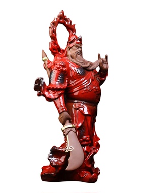 陶瓷关公佛像摆件家居武财神关羽镇宅求财关帝雕像开业乔迁礼品
