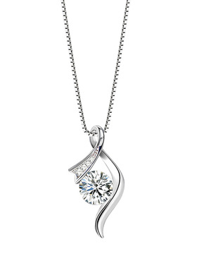 YINNY正品莫桑石钻纯银女款项链