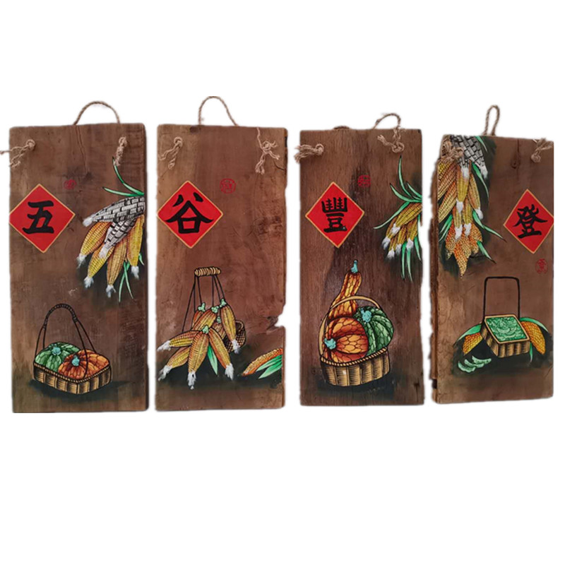 纯手绘墙壁仿古装饰挂件木板画