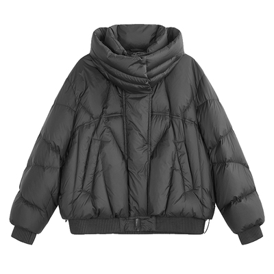 翻领羽绒服女短款慵懒风NEELLY纳俪商场同款休闲韩版泡芙羽绒外套