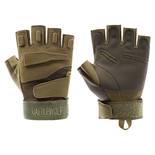 战术健身户外摩托车运动露指手套男无指骑行半指路亚冬季登山防滑