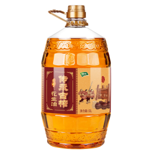 绿帝传承古榨花生油5L家用古法小榨浓香花生食用油山东正宗油炒菜