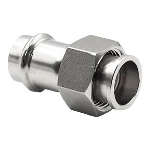 304薄壁不锈钢欧标双卡压内螺纹活动转换接头饮用水钢管配件316L