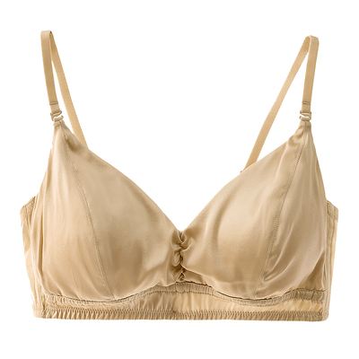 有致三角杯无钢圈桑蚕丝聚拢内衣