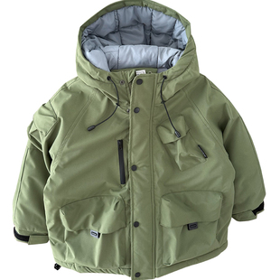 男童过冬棉衣~冬季中大童防风保暖棉服棉袄连帽冲锋衣加厚外套