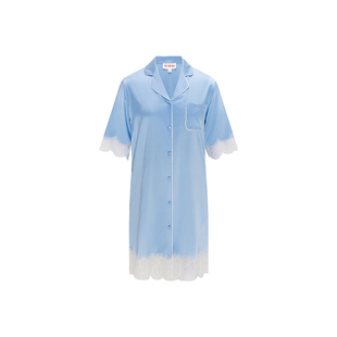 EP雅莹桑蚕丝睡裙 蕾丝拼接缎面爽滑居家服 商场同款 L401A