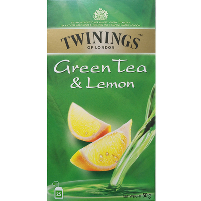 TWININGS川宁柠檬绿茶包茉莉绿茶