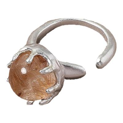 原创手工雕刻镶嵌星芒旋转戒指