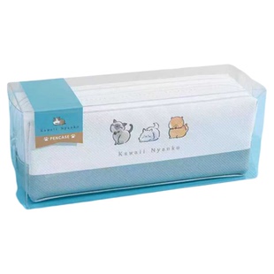 樱宫 高颜值日系ins笔袋大容量双层双拉链蛋糕小熊猫咪狗狗蔬菜