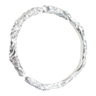 纹砖文艺范纯银925男女开口戒指