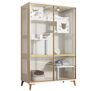 猫别墅猫窝猫柜家用室内超大自由空间猫舍猫屋豪华三层实木猫笼子