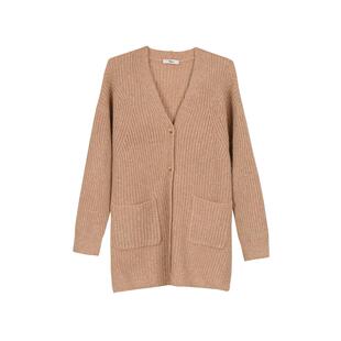 TALASA羊毛针织开衫外套女2025年冬新款前长后短设计感慵懒风气质