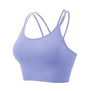 annerun瑜伽服运动背心外穿上衣紧身防震裸感健身文胸内衣含胸垫
