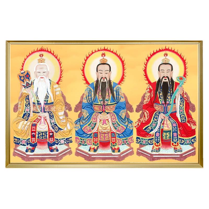 三清祖师5d钻石画新款满钻灵宝道德元始天尊点钻粘贴砖十字绣中堂