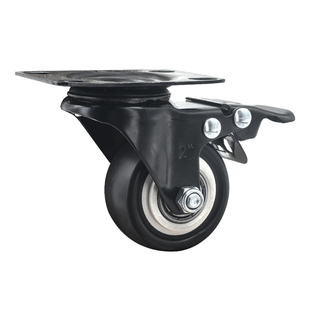 瓦兴脚轮1.5寸万向轮轮子带刹车2寸脚轮万向尼龙轮手推车拖车转轮