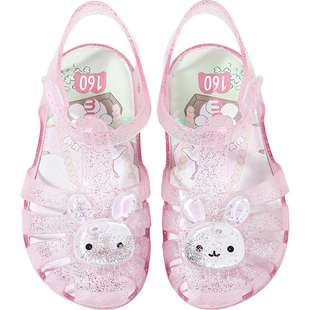 牧童女童凉鞋2026夏季新软底宝宝鞋公主鞋水晶果冻鞋玩水沙滩童鞋