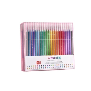 多色彩色闪光笔啫喱发光亮晶晶流沙变色手帐专用珠光儿童闪亮金属闪粉水彩笔手帐笔荧光划重点爆闪画画笔记