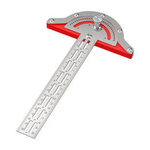 木工边缘尺多功能划线角度尺高精度测量角尺不锈钢圆弧半圆木工尺