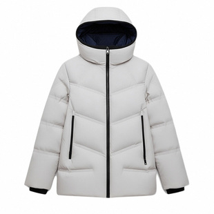 鸭鸭2025新款工装风羽绒服女短款连帽小个子百搭气质户外保暖外套