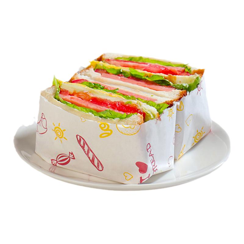 一次性三明治包装纸包三文治可切汉堡饭团面包纸托盘餐盘纸吸油纸