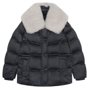 邱莹莹 HELA AOMI “芭莎羊毛鹅”90白鹅绒+羊毛毛领羽绒服