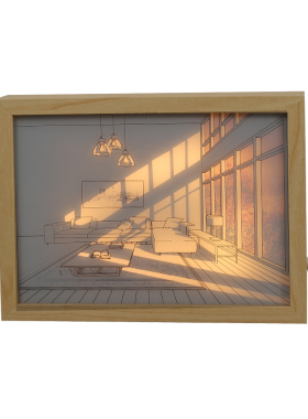 灯光画相框摆件床头桌面小夜灯