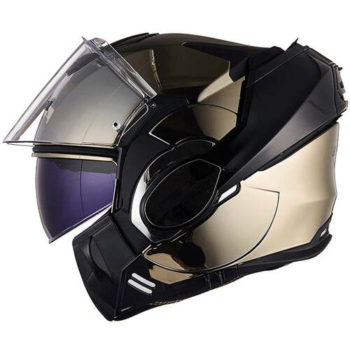 LS2摩托车头盔男揭面盔后空翻双镜片机车摩旅防雾半盔四季FF906