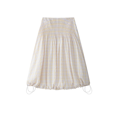 DID DAILY:Eira 2穿下摆防晒UPF＞50可抽紧立体捏褶长半裙灯笼裙