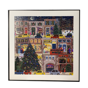 现代新款5001000片拼图裱框卡纸窄边galison冬灯圣诞可定制挂墙框
