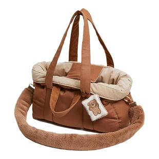 『Memory Pet』韩国louisdog宠物外出复古棕秋冬舒适单肩斜挎狗包
