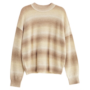 ltyp旅途原品【限量四折】美拉德羊毛撞色渐变条纹保暖针织毛衣春