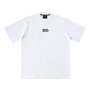 bboy宽松 纯色t恤重磅街舞嘻哈打底hiphop小领刺绣短袖 说唱滑板