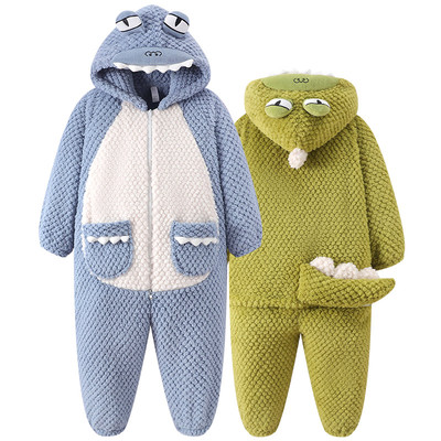 情侣装睡衣女加厚珊瑚绒冬季连体