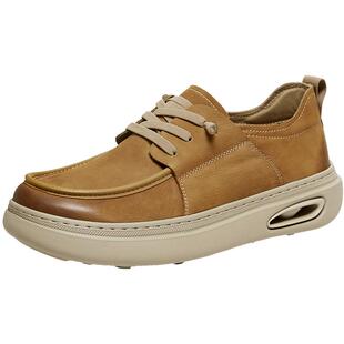 百思图2026春季商场新款真皮袋鼠鞋商务通勤休闲男士皮鞋WDV01AM6