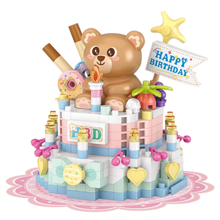 LOZ积木 甜品玩具小颗粒拼装 美食拼插模型摆件 俐智新品汉堡薯条