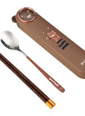 筷子勺子套装304不锈钢餐具儿童