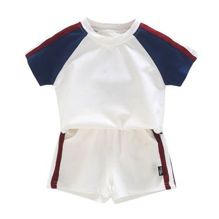 ins男宝宝夏季短袖套装小童休闲超洋气运动装薄款两件套婴儿衣服