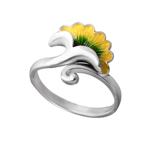 足银999手工珐琅彩戒指纯银女小众设计轻奢高级感指环开口不掉色