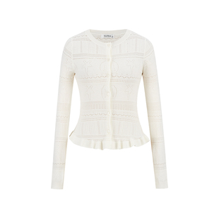 MosesQueen魔西女王缕空针织开衫春秋外搭防晒外套吊带两件套上衣