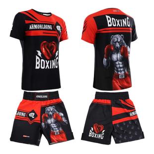 MMA柔术拳馆武林风UFC训练综合格斗短袖散打拳击服俱乐部定做套装