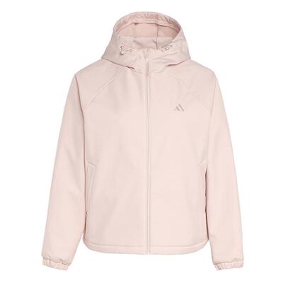 拒水休闲加绒软壳连帽夹克外套女秋冬adidas阿迪达斯轻运动