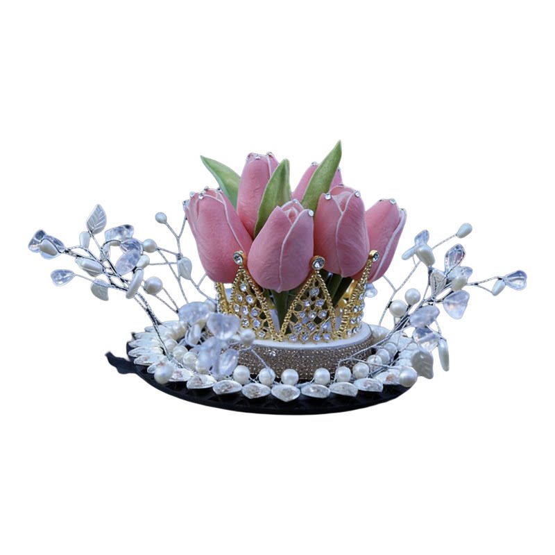 奔驰宝马中控台郁金香花束摆件