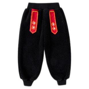 dudujia男童年装红色儿童裤子加绒女童拜年裤男宝长裤女宝休闲裤a