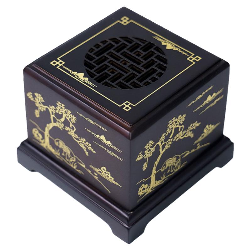 李杜苍松翠柏盘香炉摆件