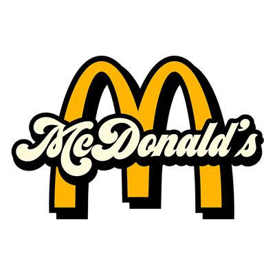 复古麦当劳logo反光贴纸
