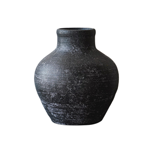 侘寂风复古花瓶粗陶民宿陶罐新中式陶瓷插干花器阳台花盆家居摆件