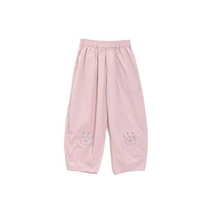 云朵工厂花朵镂空茧型裤薄款宽松休闲裤夏季防晒裤松紧腰女裤2025