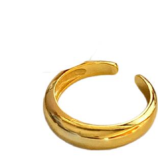 通体s925纯银光面戒指女简约轻奢光圈食戒指小众高级感素圈开口戒