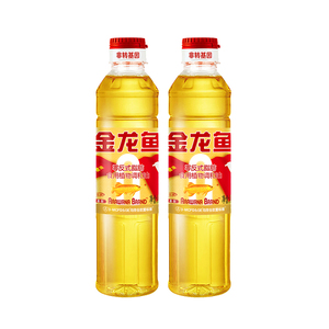 金龙鱼食用植物调和油小瓶家用食用油400ml*2非转黄金比例食用油
