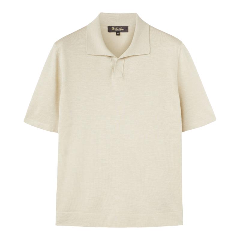 LoroPiana/诺悠翩雅男士针织衫超大版型真丝混纺Polo衫新款